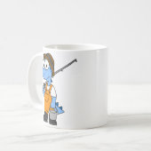 Illustration eines Allosaurus-Fischers. Kaffeetasse (Vorderseite Links)