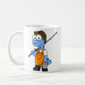 Illustration eines Allosaurus-Fischers. Kaffeetasse (Links)