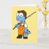 Illustration eines Allosaurus-Fischers. Karte (Gelbe Blume)