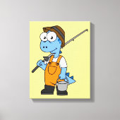 Illustration eines Allosaurus-Fischers. Leinwanddruck (Vorderseite)