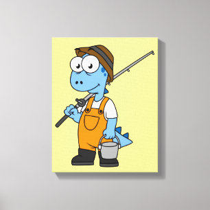 Illustration eines Allosaurus-Fischers. Leinwanddruck