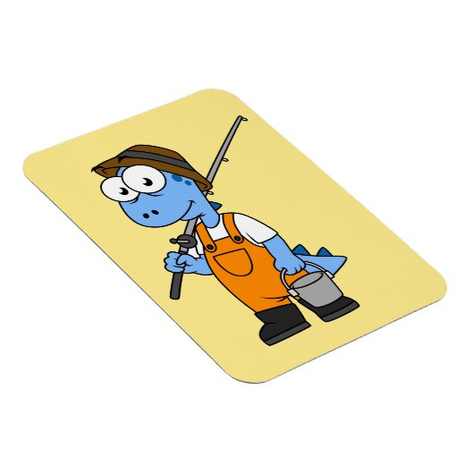 Illustration eines Allosaurus-Fischers. Magnet (Rechte Seite)