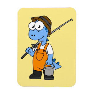 Illustration eines Allosaurus-Fischers. Magnet