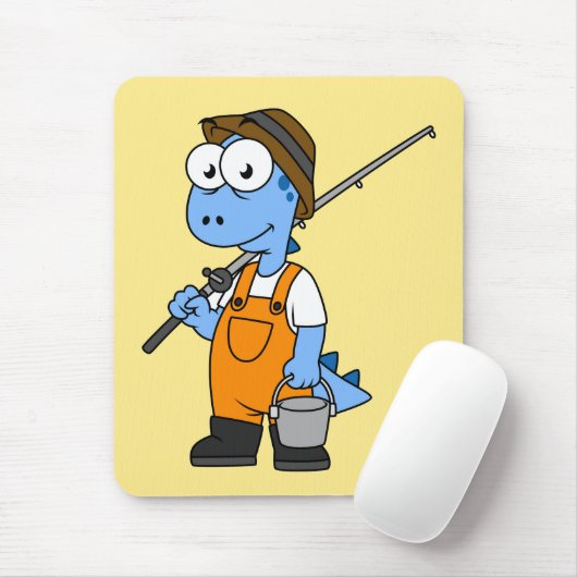 Illustration eines Allosaurus-Fischers. Mousepad (Mit Mouse)