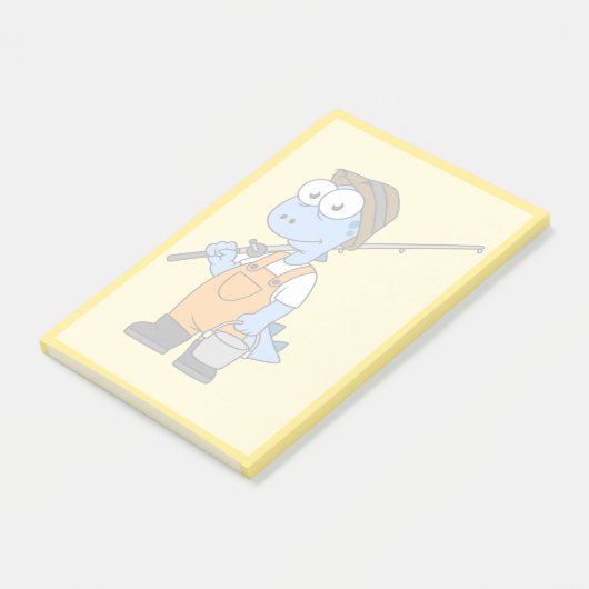 Illustration eines Allosaurus-Fischers. Post-it Klebezettel (angewinkelt)