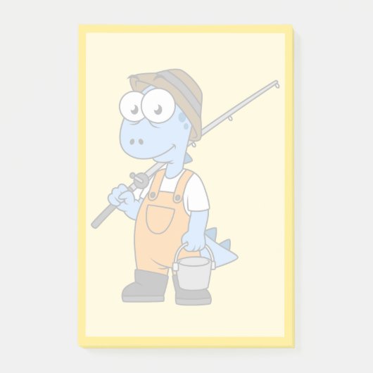 Illustration eines Allosaurus-Fischers. Post-it Klebezettel (Vorderseite)