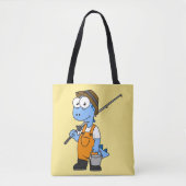 Illustration eines Allosaurus-Fischers. Tasche (Vorderseite)