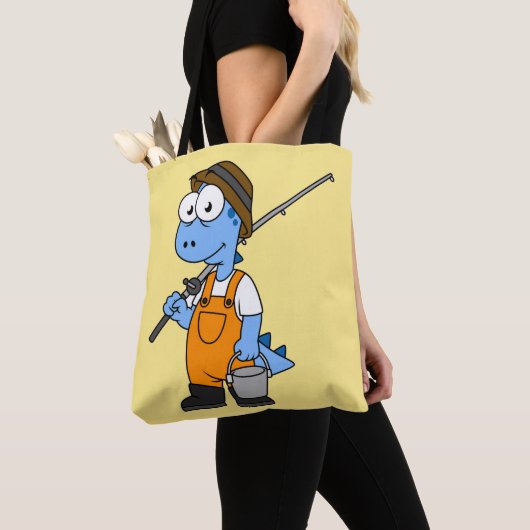 Illustration eines Allosaurus-Fischers. Tasche (Von Nahem)