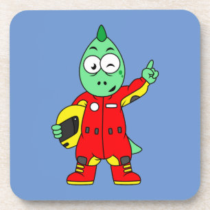 Illustration eines Allosaurus Rennfahrers. Getränkeuntersetzer