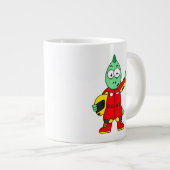 Illustration eines Allosaurus Rennfahrers. Jumbo-Tasse (Vorderseite Rechts)