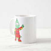 Illustration eines Allosaurus Rennfahrers. Kaffeetasse (Vorderseite Links)