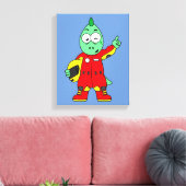 Illustration eines Allosaurus Rennfahrers. Leinwanddruck (Insitu (Wohnzimmer))