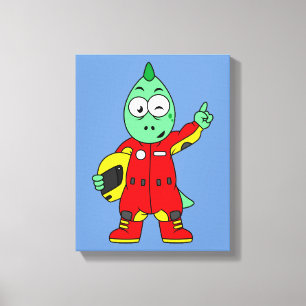 Illustration eines Allosaurus Rennfahrers. Leinwanddruck