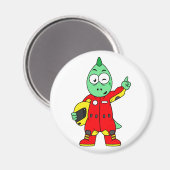 Illustration eines Allosaurus Rennfahrers. Magnet (Vorderseite/Rückseite)