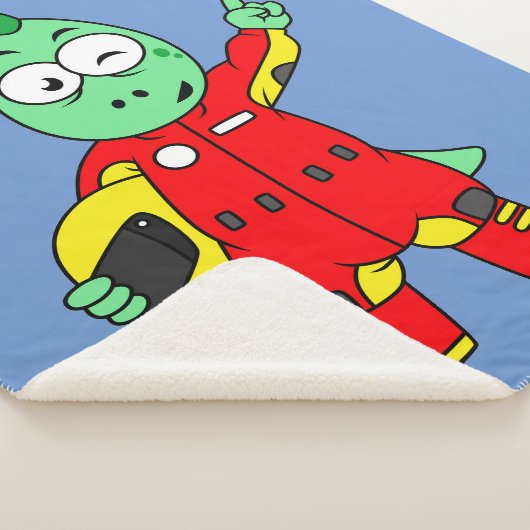 Illustration eines Allosaurus Rennfahrers. Sherpadecke (3/4)