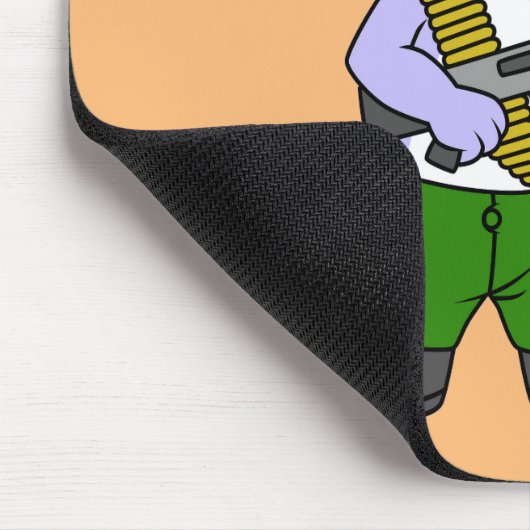 Illustration eines als Rambo verkleideten Brontosa Mousepad (Ecke)