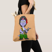Illustration eines als Rambo verkleideten Brontosa Tasche (Von Nahem)
