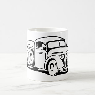 Illustration eines alten Farm-Pickup-Trucks Kaffeetasse