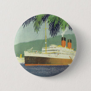 Illustration eines alten Kreuzfahrtschiffs Button