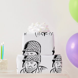 Illustration eines amerikanischen Soldaten Geschenkpapier