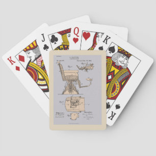 Illustration eines antiken Friseurstuhls Spielkarten