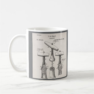 Illustration eines antiken Korkenzieher Kaffeetasse