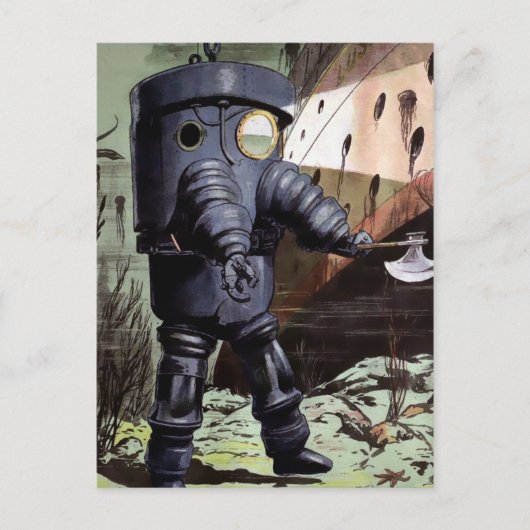 Illustration eines antiken viktorianischen Tauchan Postkarte (Vorderseite)