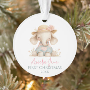 Illustration eines Baby-Mädchen-Elefanten zum erst Ornament