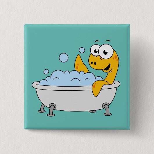 Illustration eines Badesauges Ness Monster. Button (Vorderseite)