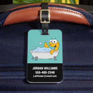 Illustration eines Badesauges Ness Monster. Gepäckanhänger