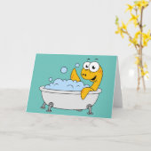 Illustration eines Badesauges Ness Monster. Karte (Gelbe Blume)