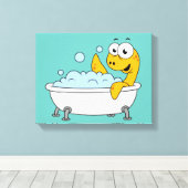 Illustration eines Badesauges Ness Monster. Leinwanddruck (Insitu (Holzboden))