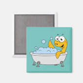 Illustration eines Badesauges Ness Monster. Magnet (Vorderseite/Rückseite)