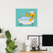Illustration eines Badesauges Ness Monster. Poster (Heimbüro)