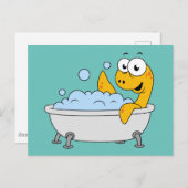 Illustration eines Badesauges Ness Monster. Postkarte (Vorne/Hinten)