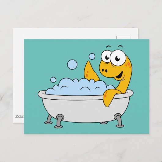 Illustration eines Badesauges Ness Monster. Postkarte (Vorne/Hinten)