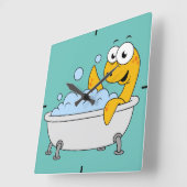 Illustration eines Badesauges Ness Monster. Quadratische Wanduhr (Winkel)