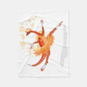 Illustration eines Ballerina TanzRaptors. 2 Fleecedecke (Vorderseite)