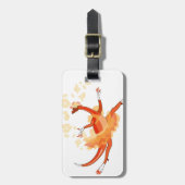 Illustration eines Ballerina TanzRaptors. 2 Gepäckanhänger (Vorderseite vertikal)