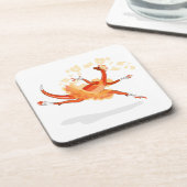 Illustration eines Ballerina TanzRaptors. 2 Getränkeuntersetzer (Linke Seite)