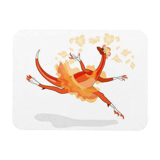 Illustration eines Ballerina TanzRaptors. 2 Magnet (Horizontal)