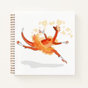 Illustration eines Ballerina TanzRaptors. 2 Notizblock