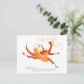 Illustration eines Ballerina TanzRaptors. 2 Postkarte (Stehend Vorderseite)