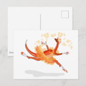 Illustration eines Ballerina TanzRaptors. 2 Postkarte (Vorne/Hinten)
