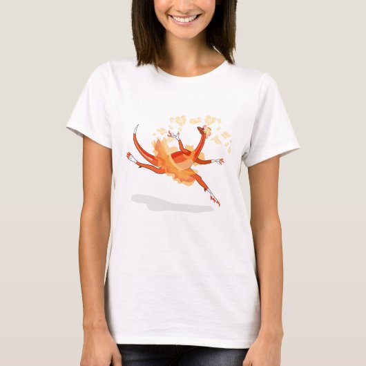 Illustration eines Ballerina TanzRaptors. 2 T-Shirt (Vorderseite)