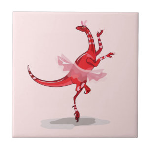 Illustration eines Ballerina TanzRaptors. Fliese