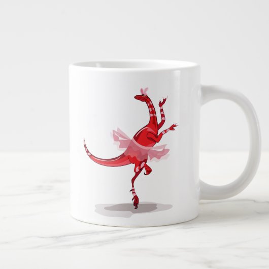 Illustration eines Ballerina TanzRaptors. Jumbo-Tasse (Rechts)