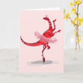 Illustration eines Ballerina TanzRaptors. Karte (Gelbe Blume)