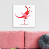 Illustration eines Ballerina TanzRaptors. Leinwanddruck (Insitu (Wohnzimmer))