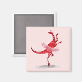 Illustration eines Ballerina TanzRaptors. Magnet (Vorderseite/Rückseite)